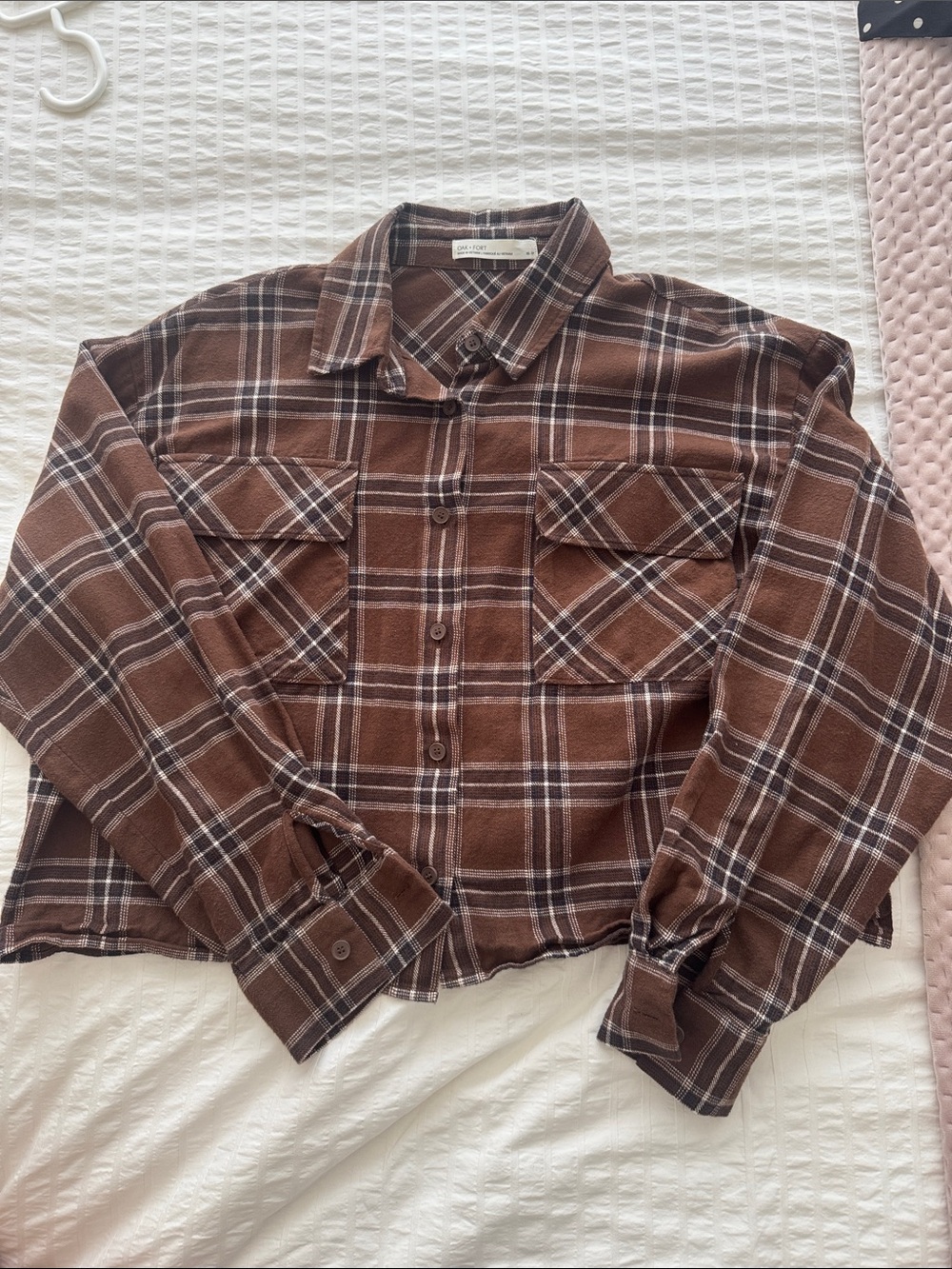 Oak & Fort Brown Plaid Button-Up Shirt